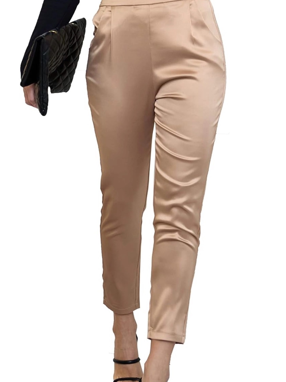 Classic High-Waist Satin Pants